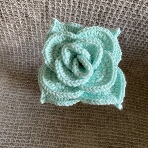 Handmade Mint Green Crochet Flower